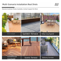 Planche de terrasse extérieure en alliage d'aluminium à grain de bois moderne avec résistance à la corrosion pour jardin, patio, terrasse, balcon et cour