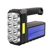 Linterna LED Solar Portátil, Banco de Energía de Emergencia, Reflector COB, Linterna de Patrulla para Exteriores, Linterna Recargable para Camping y Pesca