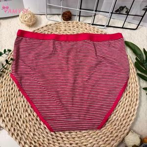 639 #   กางเกงในผู้หญิงทรงสูง ผ้าถัก ลายทาง สำหรับวัยกลางคนและผู้สูงอายุ ไซส์ใหญ่ ผ้าฝ้าย ระบายอากาศได้ดี ใส่ได้ทุกวัน - Product Image 5