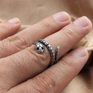 <b>Snake</b> <b>Ring</b> Men's Tibetan <b>Silver</b> Geometric Design Punk Style Jewelry For Fashion Accessories - Product Image 3