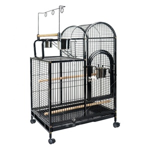 Gabbia per Uccelli di Alta Qualità, Traspirante, in Ferro con Rivestimento in Polvere Nera, Design Pieghevole, per Pappagalli, Uso Interno ed Esterno - Product Image 5