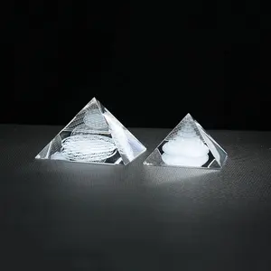 Pyramide personnalisée poids en verre, 50 pièces, prisme cristal, poids en gros