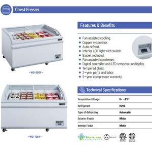Congelador vertical Dax 500Y con pantalla curva y control de temperatura de -18°C para congelar helados, China - Product Image 4