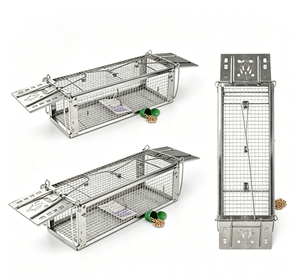 Heavy Duty Double Entry Rat <b>Trap</b> Cage <b>Humane</b> Rodent Catching Cage Reusable <b>Mouse</b> Control Equipment For Home Garden Farm - Product Image 3
