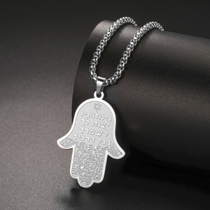 Collar con Colgante de Mano de Fátima Hamsa de Acero Inoxidable Myshape, <span class=keywords><strong>Ojo</strong></span> Turco <span class=keywords><strong>Egipcio</strong></span>, <span class=keywords><strong>Amuleto</strong></span> de la Suerte para el Éxito y la Protección - Product Image 4