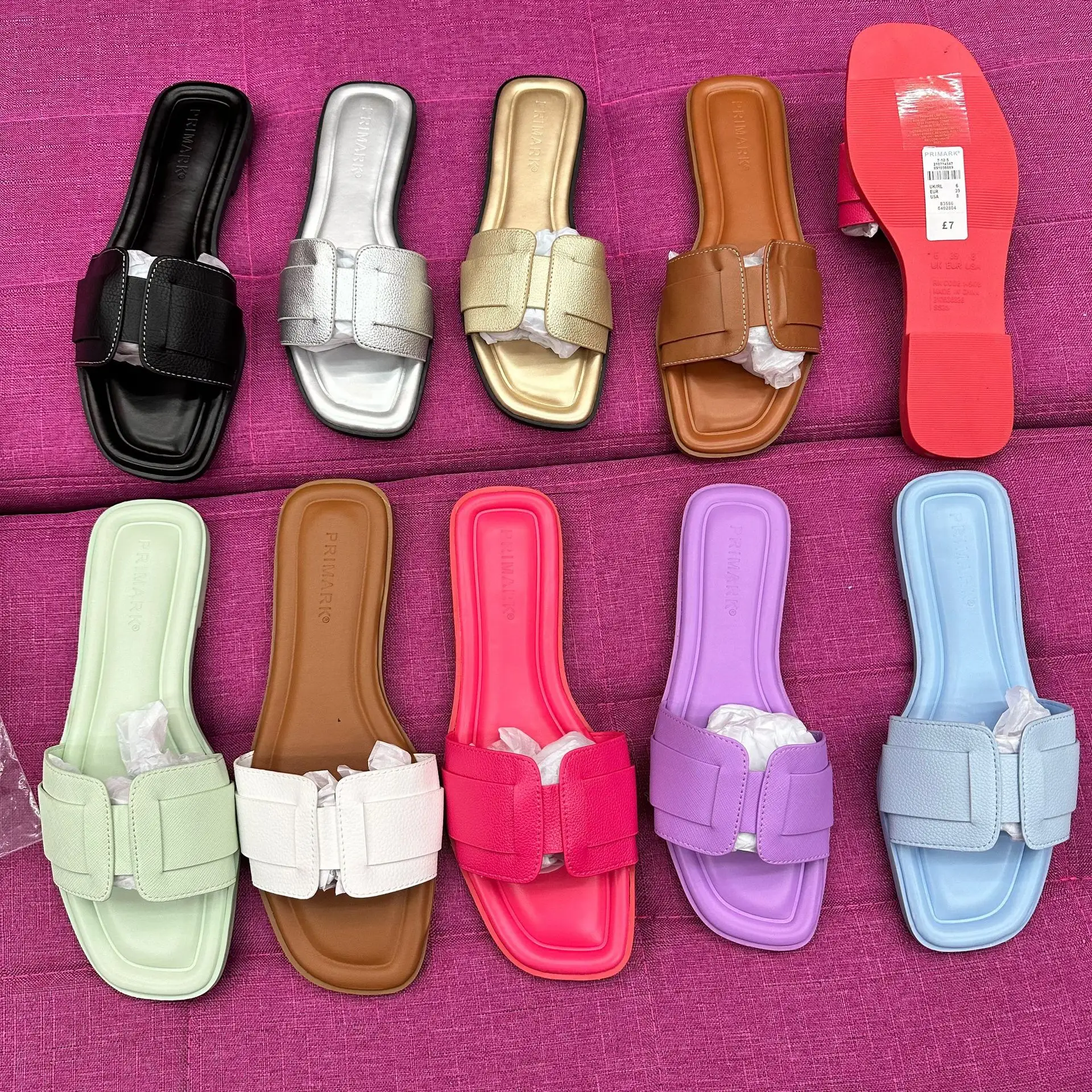 2024 Latest Design Fashion Colorful Slippers Trendy Round Toe Slides Causal Cheap Sandals Shoes For Women