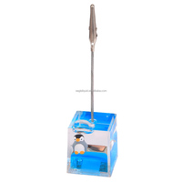 Support de bureau flottant en acrylique avec bulles et liquide, pour notes et mémos, cadeaux promotionnels