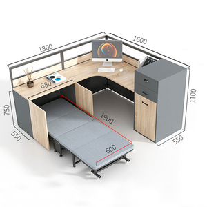 Estación de Trabajo Ejecutiva Moderna en Forma de L, <span class=keywords><strong>Escritorio</strong></span> Amplio con Estantes de Almacenamiento, <span class=keywords><strong>Escritorio</strong></span> Resistente con Estructura de Madera, Comercial - Product Image 4