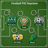 Großhandel Fußball PVC-Anhänger Bulk Benutzerdefiniertes Logo Sportfan-Taschenanhänger Souvenir Werbegeschenk OEM Schlüsselanhänger