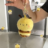 Mini porte-clés en peluche en forme d'abeille |   Accessoires mignons pour sac à dos |   Certifié ASTM - Sans danger |   Jouet en peluche portable