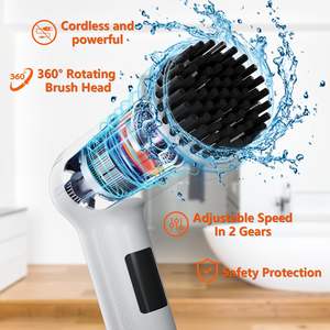 Handheld Rechargeable <b>Electric</b> Rotating <b>Spin</b> <b>Scrubber</b> Crevice Cleaning Brush Household Kitchen Cleaning Tool - Product Image 5