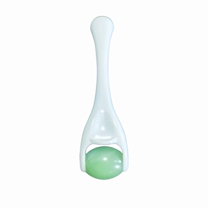 Mini Rouleau de Massage Facial en Jade Aventurine Naturel avec Poignée en Plastique pour Lifting des Yeux et du Visage - Product Image 2