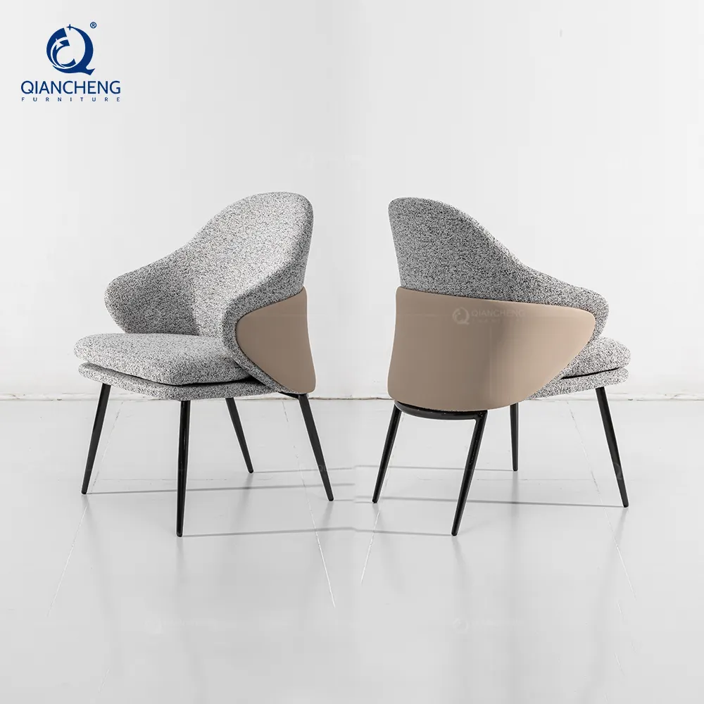 Qiancheng Meubels Groothandel Oem Retro Restaurant Pu Stoelen Victoriaanse Stijl Eetkamer Modern Lederen Stoel Voor Tafelset