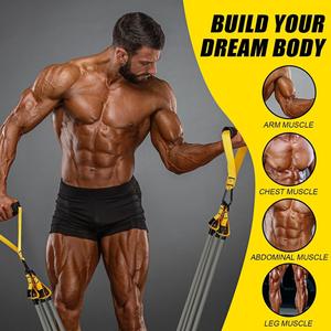 Juego de Bandas Elásticas de TPE Youfei de 12 Piezas, Cuerda de Tensión, Tensor de Ejercicio Transfronterizo, 75-300lbs, <span class=keywords><strong>Alta</strong></span> Elasticidad para Fitness - Product Image 3