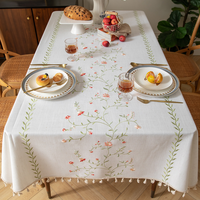 Nappe brodée nordique WML100 à motif floral végétal, design personnalisé, haute qualité, anti-poussière