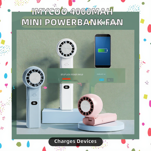 Ventilador portátil mini de 4000mAh al por mayor, batería externa móvil con logo personalizado, recargable, refrigeración, para el hogar, nuevo producto - Product Image 2