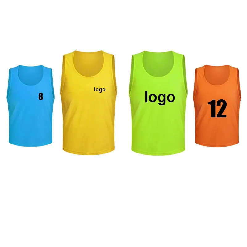 Custom logo football basketball training vest bibs sports mesh soccer training vest bibs