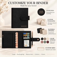 Carnet de budget Hongbo personnalisé en cuir litchi souple multicolore A6, or rose, 6 anneaux, avec feuille volante, disponible comme cadeau de mariage