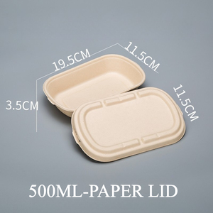 Salatbox Einweg-Zellstoffverpackung Abbaubare Lunchbox Takeout-<span class=keywords><strong>Box</strong></span> Umweltfreundliche Fast-Food-<span class=keywords><strong>Box</strong></span> Mahlzeiten-Papierbox - Product Image 2