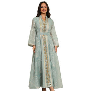 Women Mesh Sequins <b>Dress</b> Elegant Abaya Eid Party Gorgeous Embroidery <b>Dresses</b> Lace-<b>up</b> Muslim Jalabiya Vestidos Largos Robe - Product Image 5