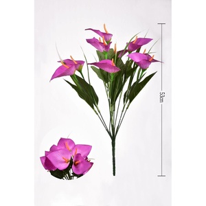 10 teste di gigli stampate 3D per san valentino con 8488589403740 GTIN grandi fiori artificiali realistici rose Bouquet di foglie - Product Image 1