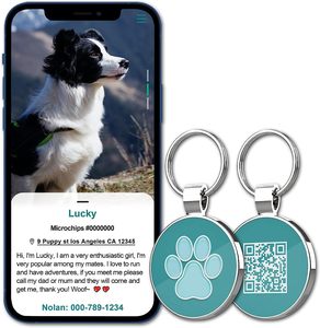 Etiqueta de Identificación Personalizada para Mascotas con Chip <span class=keywords><strong>RFID</strong></span> EM4305, Impresión Láser, ISO11784, Metálica, Impermeable, con PVC NFC para Perros y Gatos, Almacenamiento de 10 Años - Product Image 3
