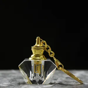 Nieuwe Ontwerp 1Ml Sleutelhanger Kristal Essentiële Olie Parfum Fles Voor Bruiloft Souvenir Gast Gift