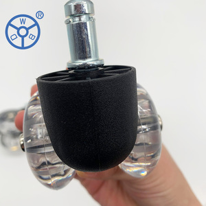 WBD 2 Zoll Schwarzes PU-Lenkrad für Büro Büro Rollstuhl/Lenkräder für Möbel - Product Image 4