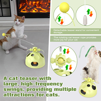 Jouet interactif pour chat, distributeur de nourriture, boule de jeu rotative, bâton de chat, jouet pour chat d'intérieur