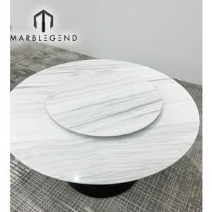 طاولة طعام من الرخام الأبيض الميلانو الطبيعي مخصصة للفلل والفنادق من إنتاج المصنع - Product Image 4