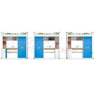 Meubles de dortoir universitaire, ensemble de lit Loft Triple en métal avec grands escaliers - Product Image 1