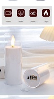Bougie sans flamme blanche pure faite à la main, à piles, avec LED scintillante, pilier, télécommande, minuterie, décoration d'intérieur, Halloween