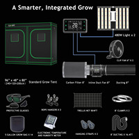 Kit de serre de culture LUXINT Smart 8x4 grand format avec 2 lampes 480w, système de ventilation 8 pouces, 2 ventilateurs à clip, etc. pour la culture commerciale en intérieur