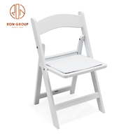 Meubles de jardin d'extérieur en résine blanche Chaises pliables en bois massif pour fêtes de mariage, banquets et réceptions de mariage