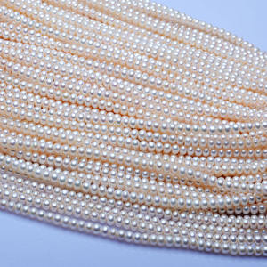 Collier de perles d'eau douce de 7-8 mm, design simple en forme de mantou, semi-fini - Product Image 2