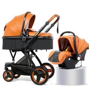 Cheap price 3 in 1 foldable baby stroller travel system bebek arabasi high view kids pram wagon wholesale