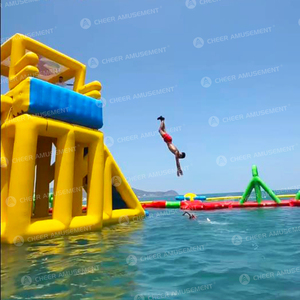 Tùy chỉnh Vinyl aquapark <span class=keywords><strong>Inflatable</strong></span> Zip dòng phiêu lưu công viên nước cho Aqua công viên thách thức trò chơi bằng cách cổ vũ vui chơi giải trí - Product Image 1