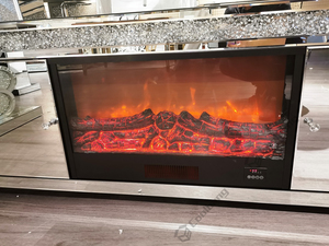 Living Room Crushed Diamond Mirrored <strong>TV</strong> <strong>Stand</strong> Cabinet <strong>with</strong> Electric <strong>Fireplace</strong> - Product Image 5