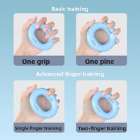 Anillo de Agarre de Silicona para Rehabilitación de la Fuerza de la Mano, Anillo de Agarre Doble para Ejercicios de Dedos