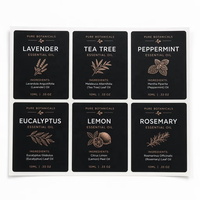 Étiquettes Rouleaux Noir Mat Personnalisées pour Huiles Botaniques, Autocollants Imprimés Or Rose, Adhésifs Étanche, OEM Multi-Ref, Faible MOQ