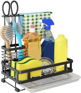Organisateur d'évier de cuisine-Support d'éponge pour évier de cuisine, organisateur d'évier de cuisine antidérapant, acier inoxydable 304 - Product Image 1