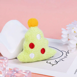 Porte-clés en peluche de Noël en forme d'arbre, motif dessin animé, faible MOQ, 4 pouces, jouets en peluche pour machine à grue d'arcade, pour affichage en magasin - Product Image 1