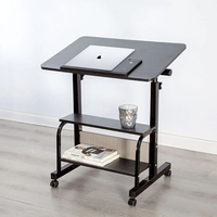 Table d'appoint pliable pour ordinateur portable, réglable en hauteur, facile à transporter, en MDF et métal, idéale pour lit, chambre, salon ou comme table d'étudiant.
