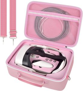 Étui de transport pour casque Meta <span class=keywords><strong>Quest</strong></span> 3S/3/<span class=keywords><strong>2</strong></span>, rangement <span class=keywords><strong>VR</strong></span> pour casque et manettes, masque facial et sangle d'épaule, idéal pour la maison et les voyages - Product Image 1