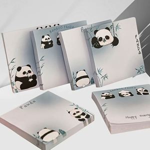Bloc-notes carrés mignons à l'effigie de panda pour les élèves du primaire, fournitures scolaires essentielles pour la rentrée, pour les études et la rédaction de messages - Product Image 1
