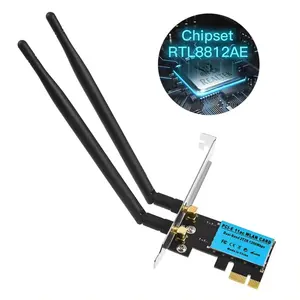 Factory Price Dual Band 2.4G&5G PCI-E Wireless Adapter 1200Mbps Wireless Network Card With 2*5dBi External Antennas