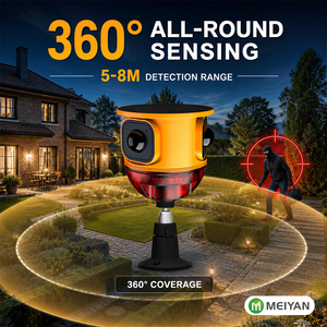 Alarme <span class=keywords><strong>de</strong></span> sécurité solaire MEIYAN pour ferme, sirène 120 dB, lumière stroboscopique, détecteur <span class=keywords><strong>de</strong></span> mouvement PIR 360 degrés pour dissuasion des animaux et des <span class=keywords><strong>voleurs</strong></span> - Product Image 4