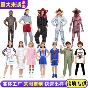 Stranger Things Eleven Cosplay-Kostüm für Mädchen, graues Polo-Shirt, rote Shorts, Set für Halloween - Product Image 4