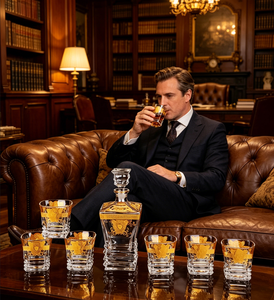 Juego <span class=keywords><strong>de</strong></span> Decantadores <span class=keywords><strong>de</strong></span> Whisky con MOQ Bajo, Botella <span class=keywords><strong>de</strong></span> Cristal con Calcomanía Dorada Directo <span class=keywords><strong>de</strong></span> Fábrica <span class=keywords><strong>para</strong></span> Dropshipping y Venta Minorista - Product Image 6