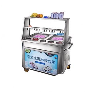 เครื่องทำไอศกรีมม้วนแบบขายดีสำหรับใช้ในเชิงพาณิชย์ เครื่องทำโยเกิร์ตทอด พร้อมมอเตอร์และชิ้นส่วนหลัก รับประกัน 1 ปี สำหรับทำไอศกรีมโยเกิร์ต - Product Image 1